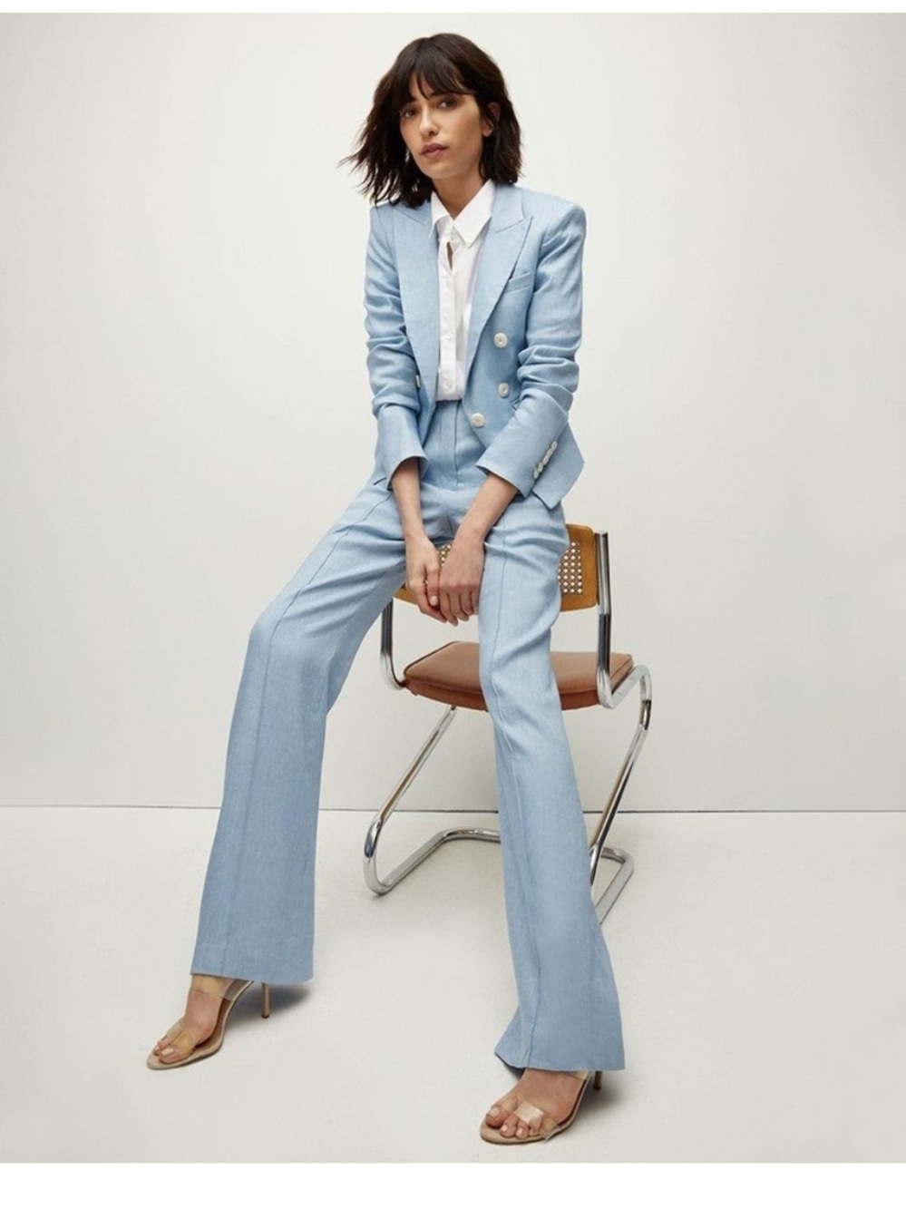NWOT Veronica Beard LAKE BLUE LINEN BLEND DIEGO DICKEY JACKET Size 0